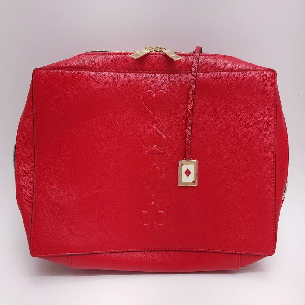 Estee‎ Lauder Makeup Case Bag Tote Red Playing Card  Travel 12.5x9.5x4